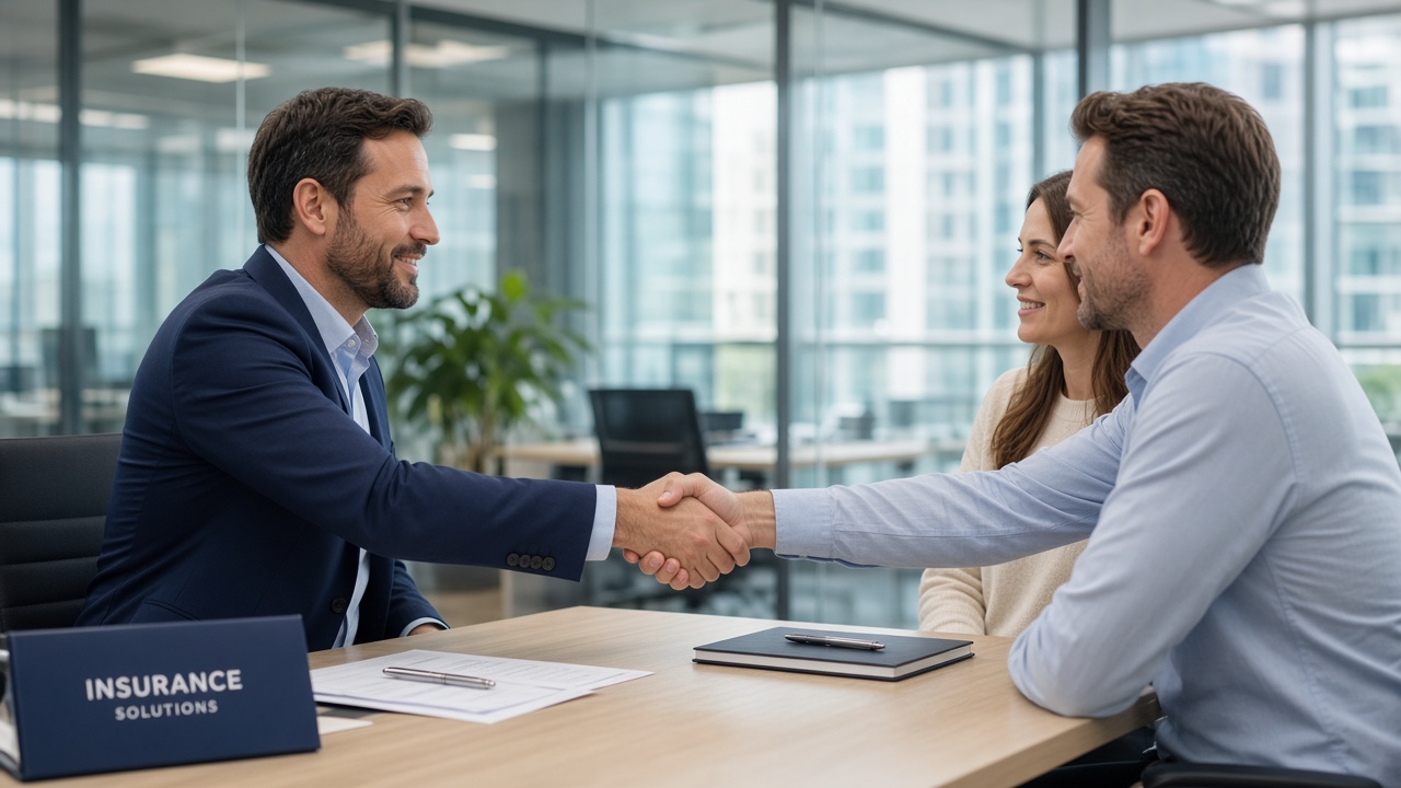 Insurance advisor meeting with clients
