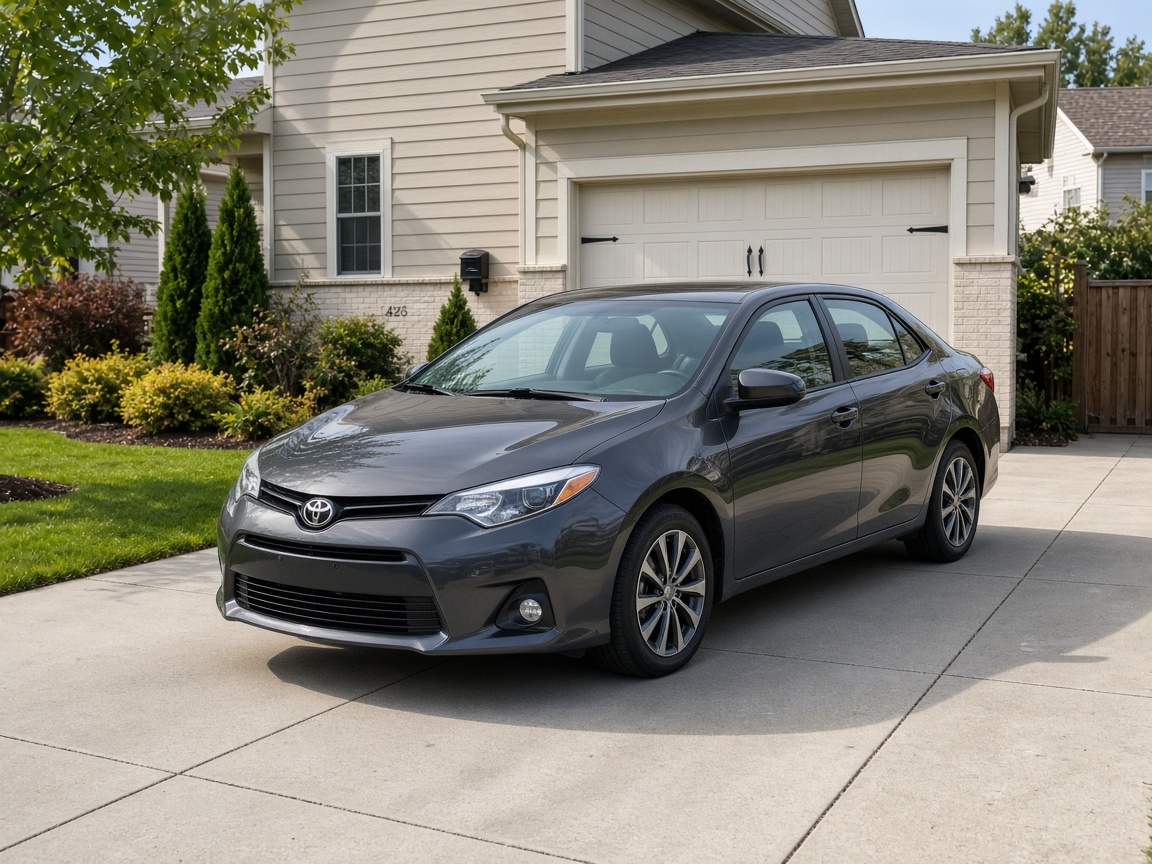 Family vehicle in a driveway