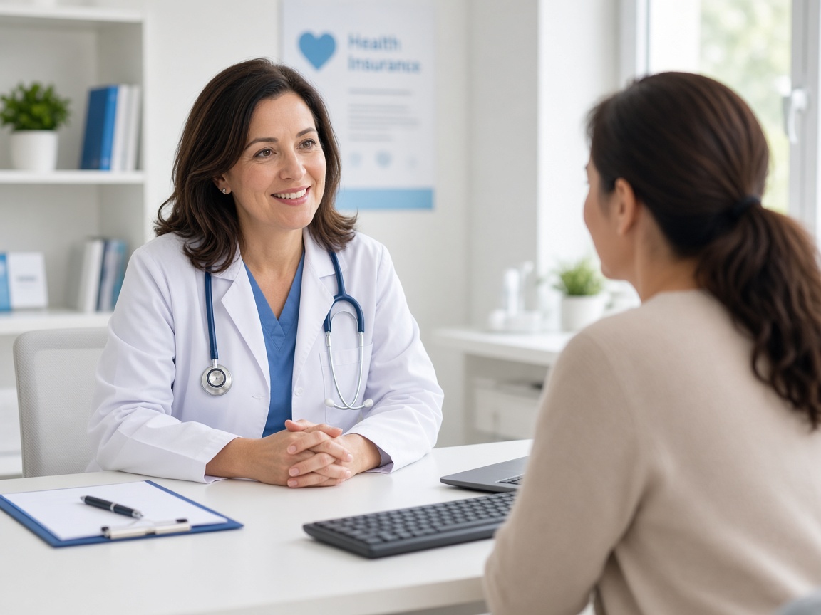 Clinician consulting with a patient
