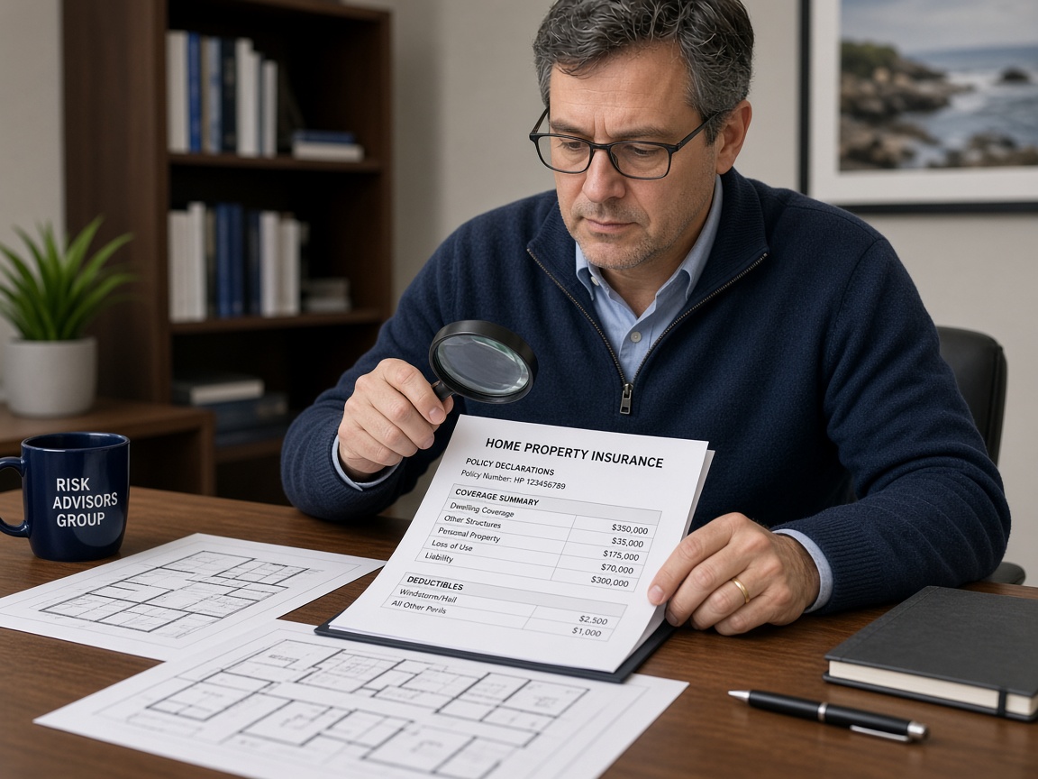 Advisor reviewing property documents